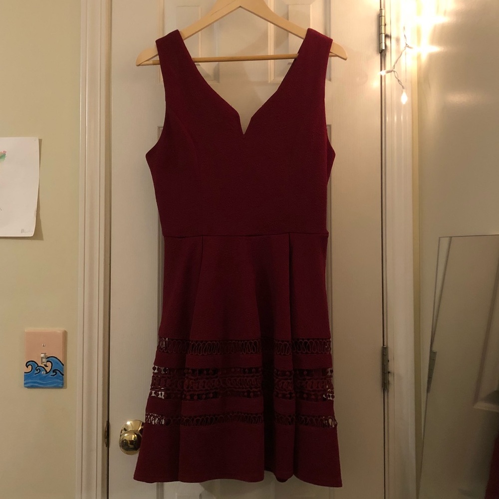Elegant maroon dress